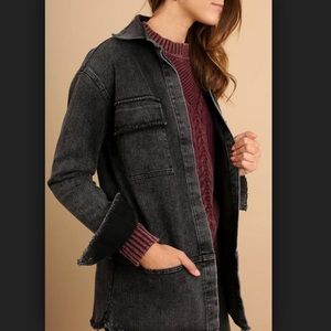 NWOT - black denim jacket - S